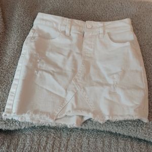 White jean skirt
